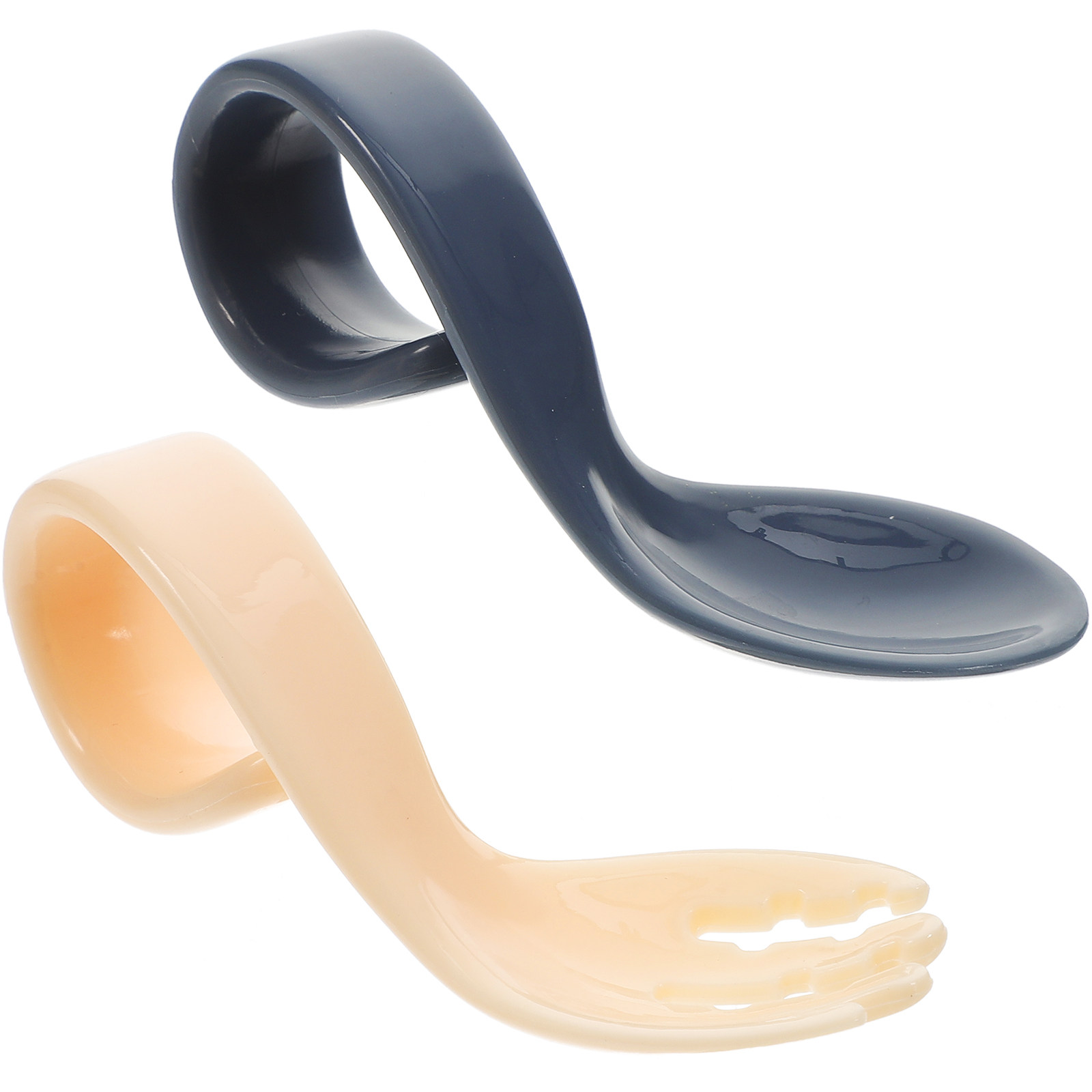 Baby Food Under 1 Year - 2歳未満の赤ちゃん向けに設計されたカーブ型の幼児用スプーンとフォークセット。滑りにくく、短いハンドルで耐熱性があり、ピューレやミルクに適しています。