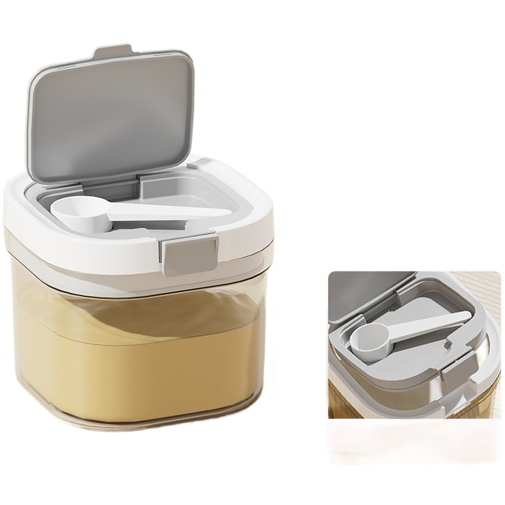 Baby Food Jars - 人間工学に基づいたハンドルと衛生的な計量スプーン付きの密封食品保存瓶、粉ミルクや乾燥食品、キッチン整理に最適