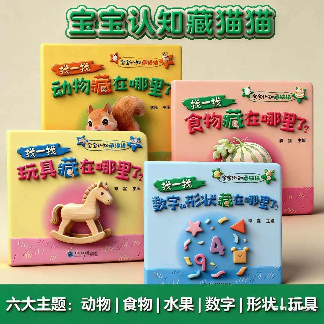 Baby Food Year Old - 赤ちゃんの認知能力、隠れた猫、幼児の啓発、本のめくりめくり、動物、おもちゃ、食べ物、数字、形の探し求め