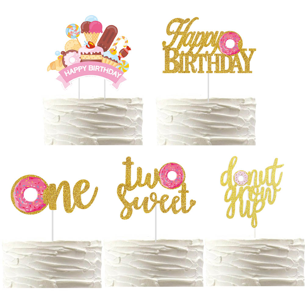 Baby Food Year Old - ドーナツケーキデコレーション 誕生日ケーキトッパー 女の子 赤ちゃん 1歳 2歳