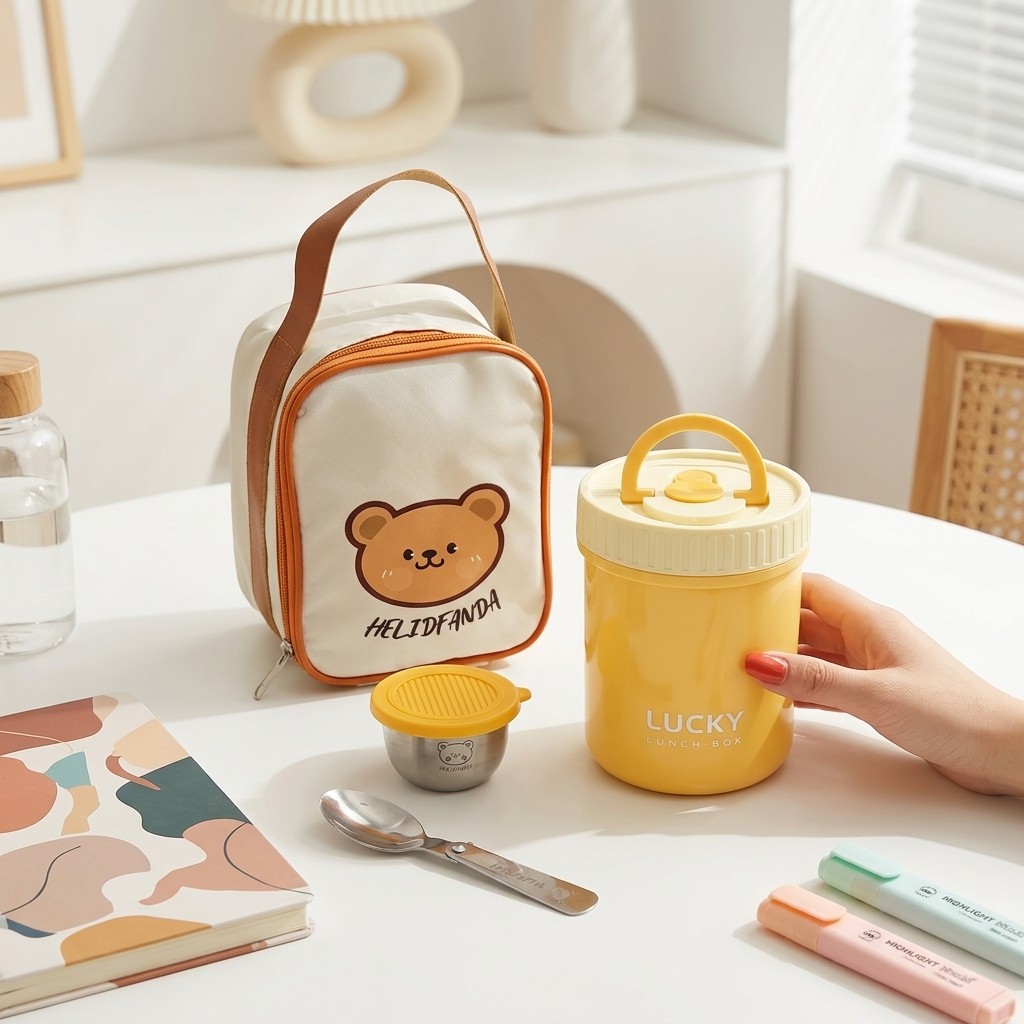 Baby Food Yogurt - 電子レンジ対応304ステンレス鋼製保温弁当箱、朝食ヨーグルトオートミール容器、子供用携帯サラダカップ、学校用