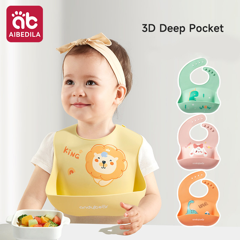 Baby Food Year Old - AIBEDILA ベビーシリコーンよだれかけ防水授乳エプロン調節可能なソフト唾液タオル幼児用 3 歳以上の子供用フードキャッチャー