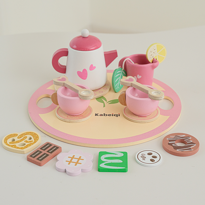 Baby Food Under 1 Year - 女の子向け木製ティーセット 木製おもちゃ 幼児用ティーセット ままごとキッチンアクセサリー 子供用ごっこ遊び 食べ物