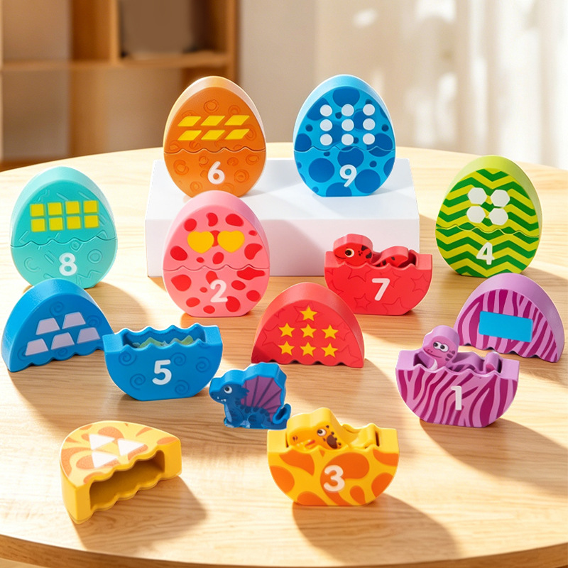 Baby Food Game - 子供の教育用恐竜の卵マッチングゲーム幼稚園早期教育カラフルな数字認識ギフト子供の木のおもちゃ