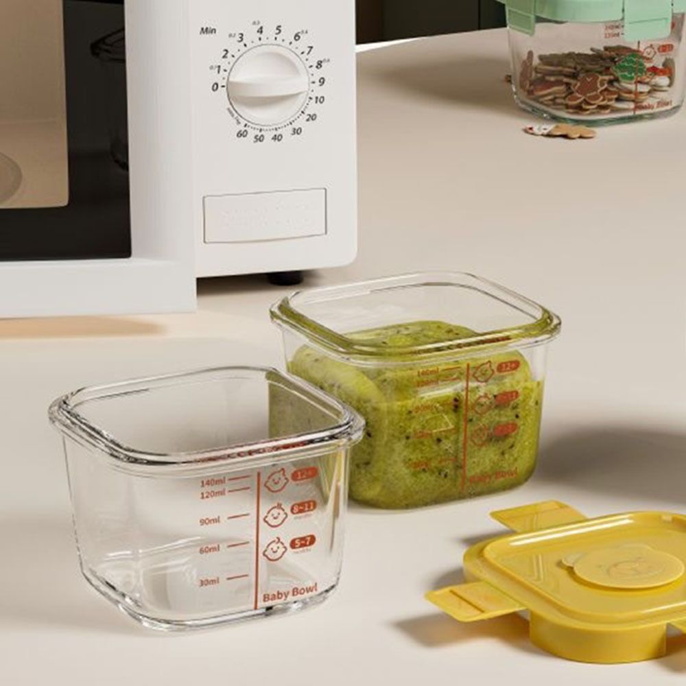 Baby Food Jars - 新しい170ml食品保存容器 冷凍ガラス製ベビーフードカップ 電子レンジ対応ベビーフード保存瓶 小さなお子様向け