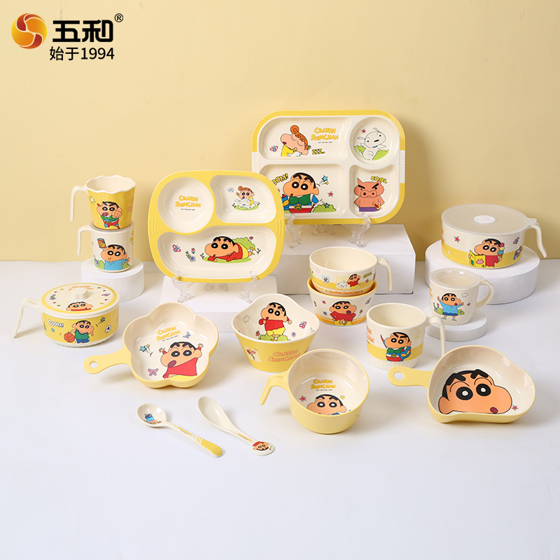 Baby Food Under 1 Year - WUHE クレヨンしんちゃん 子供用ボウル 家庭用ベビーフードボウル スープボウル、高美的価値の仕切り付きプレート食器