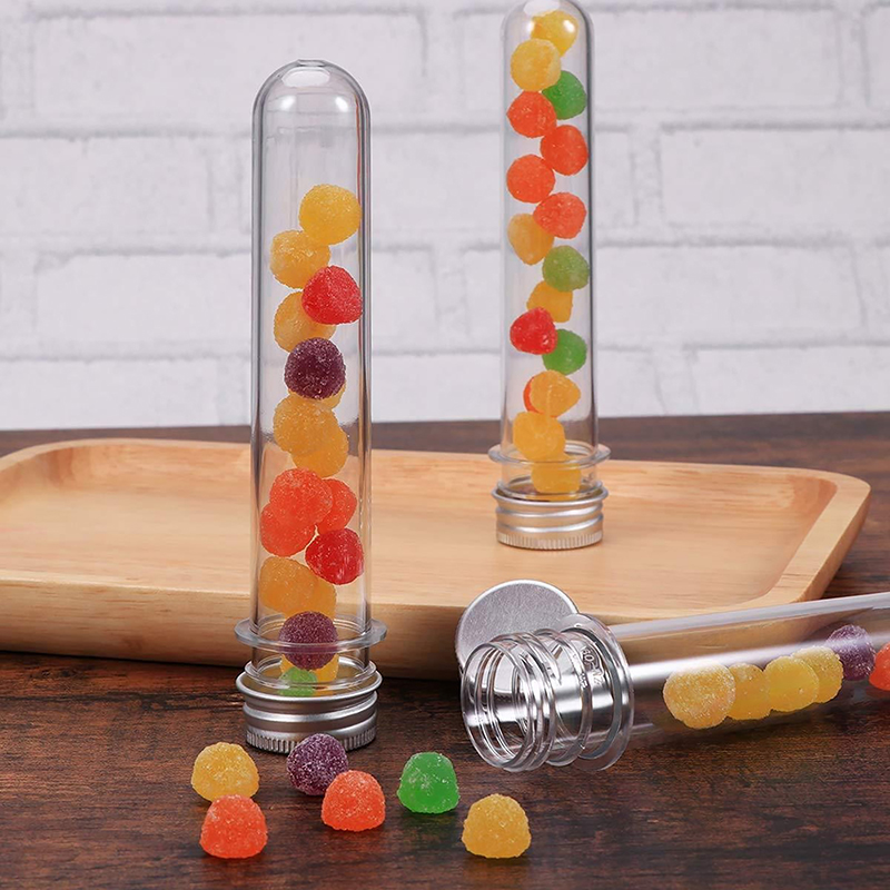 Baby Food Jars - 1/5個のプラスチック製の実験用試験管、透明なキャンディボックス、結婚式、誕生日パーティー、キャンディ包装ボックス、ベビーシャワーパーティーの装飾。