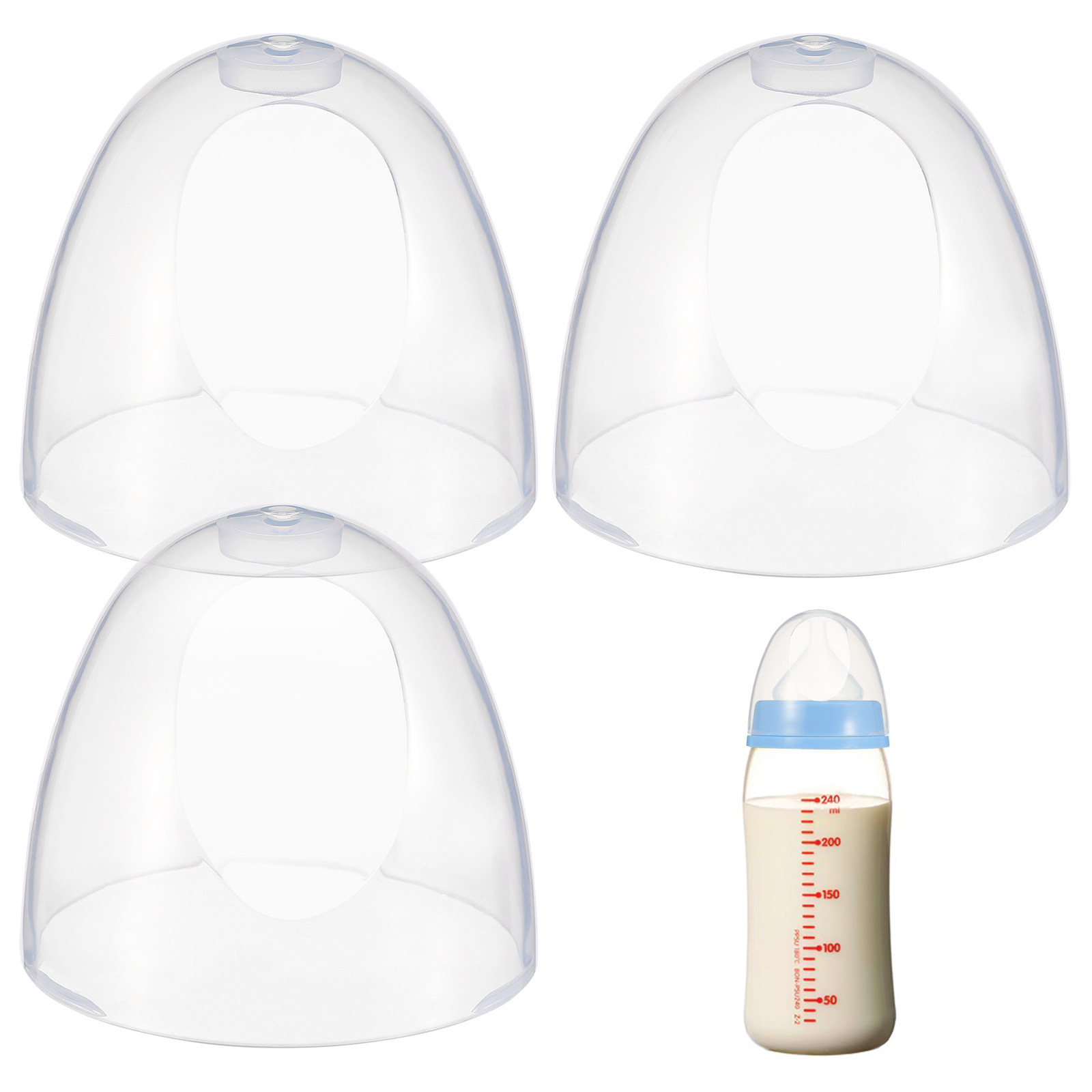 Feeding Baby Food - 交換用プラスチック製哺乳瓶キャップ、漏れ防止ミルク哺乳瓶蓋、透明ドームカバー、再利用可能な哺乳瓶アクセサリー