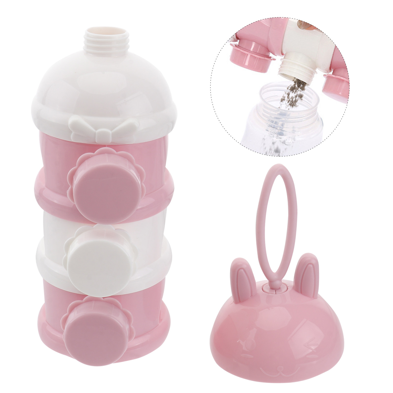Feeding Baby Food - 3層構造の乳児用粉ミルクボックス 軽量で持ち運びやすい乳児用粉ミルク容器 安全な食品保存ボックス 旅行や屋外での夜間授乳に最適