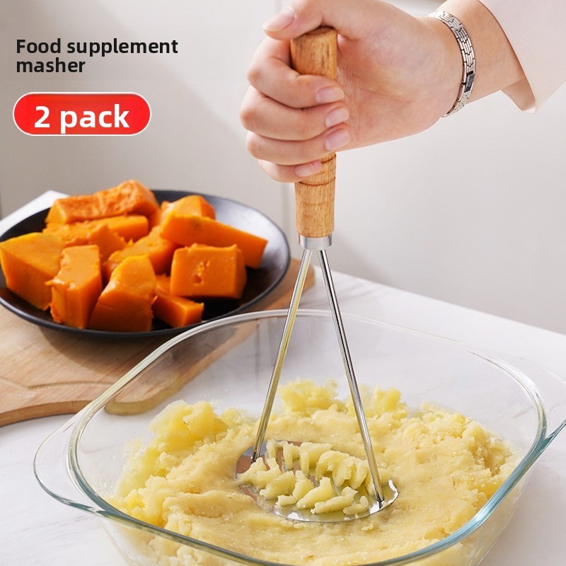 Baby Food Healthy - ステンレス製ポテトマッシャー、簡単に押すことができ、省力化、離乳食用の食品サプリメントマッシャー、細かい質感で健康的なマッシュを作ります。