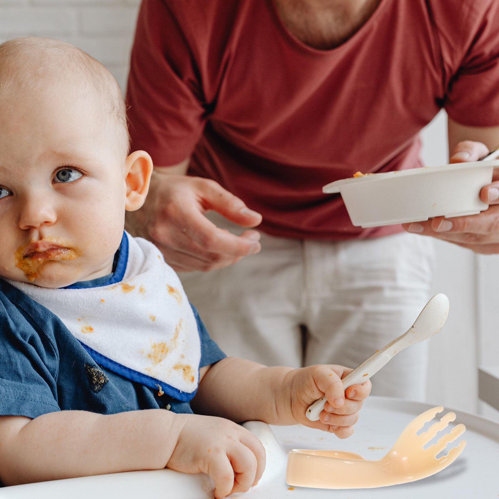 2歳未満の赤ちゃん向けに設計されたカーブ型の幼児用スプーンと - Baby Food Under 1 Year のレビューと価格