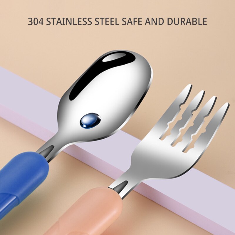2PCS子供用食器304食品グレードのステンレス鋼のナイフと - Baby Food Utensil のレビューと価格