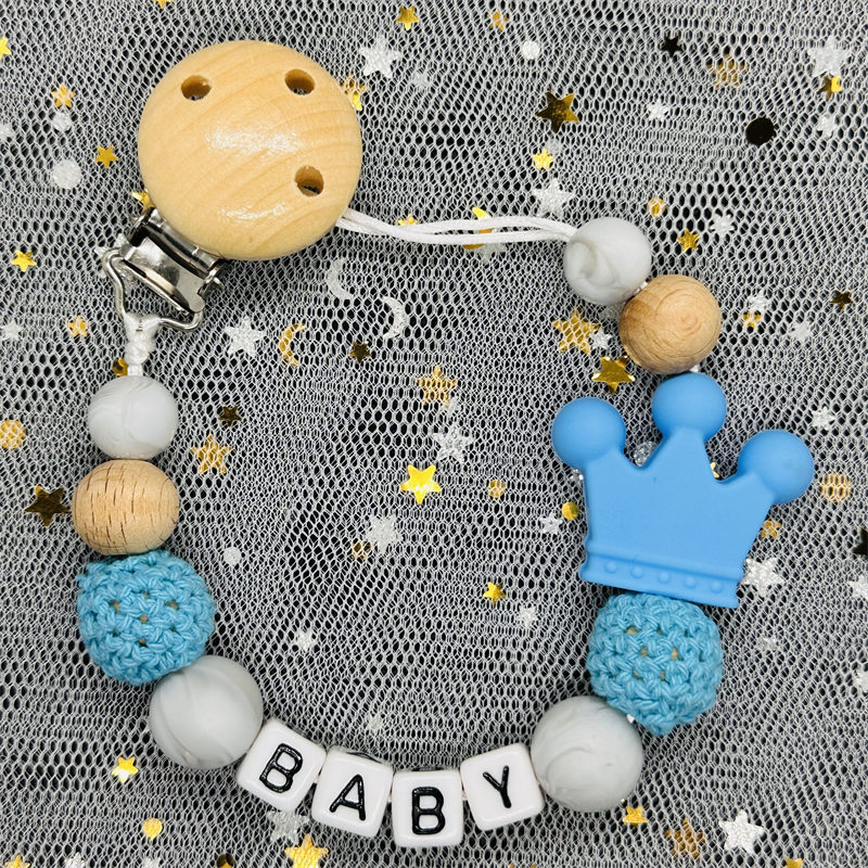 赤ちゃんやおしゃぶり用のパーソナライズされたブナ材の縫い付け - Baby Food Name のレビューと価格