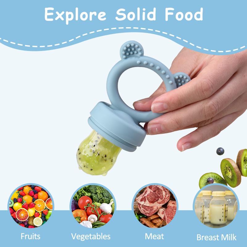 シリコン製クマ型ベビーフルーツフィーダー、新鮮な果物用乳首型 - Baby Food Healthy のレビューと価格
