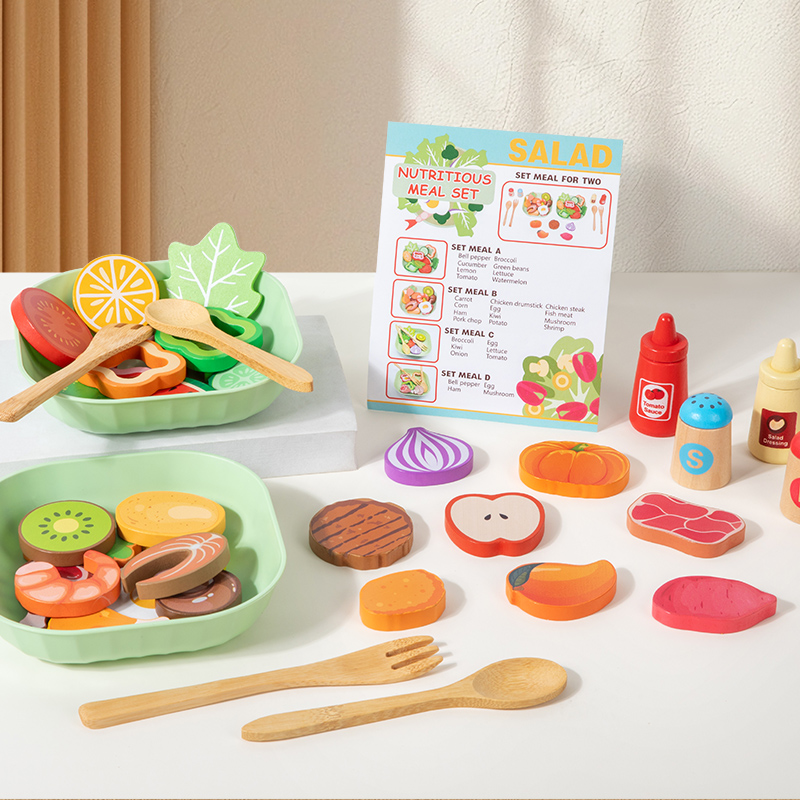 木製シミュレーションサラダごっこ遊びおもちゃセット シミュレ - Baby Food Under 1 Year のレビューと価格