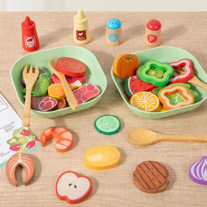 木製シミュレーションサラダごっこ遊びおもちゃセット シミュレ - Baby Food Under 1 Year のレビューと価格