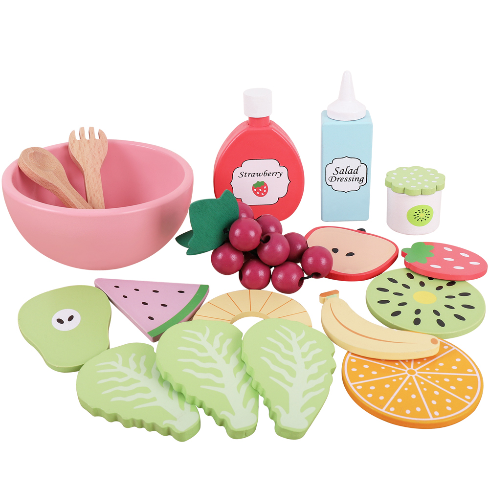 果物と野菜の木製キッチンおもちゃ,サラダコスプレ,子供向けの - Baby Food Under 1 Year のレビューと価格