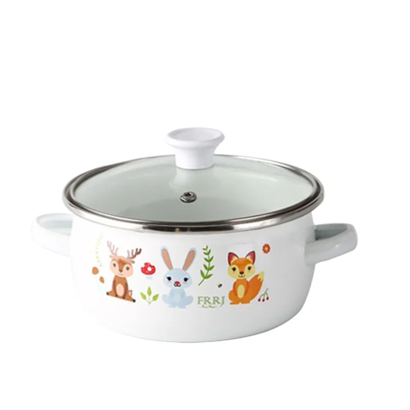 ふた付きミニエナメルスープポット、ミニチュアストックポット、 - Baby Food Healthy のレビューと価格