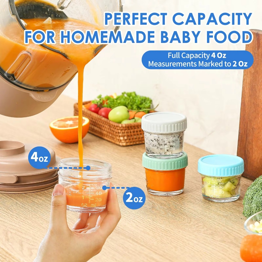6 個メイソンジャーガラスベビーフードジャー蓋付きスケール付 - Baby Food Jars のレビューと価格