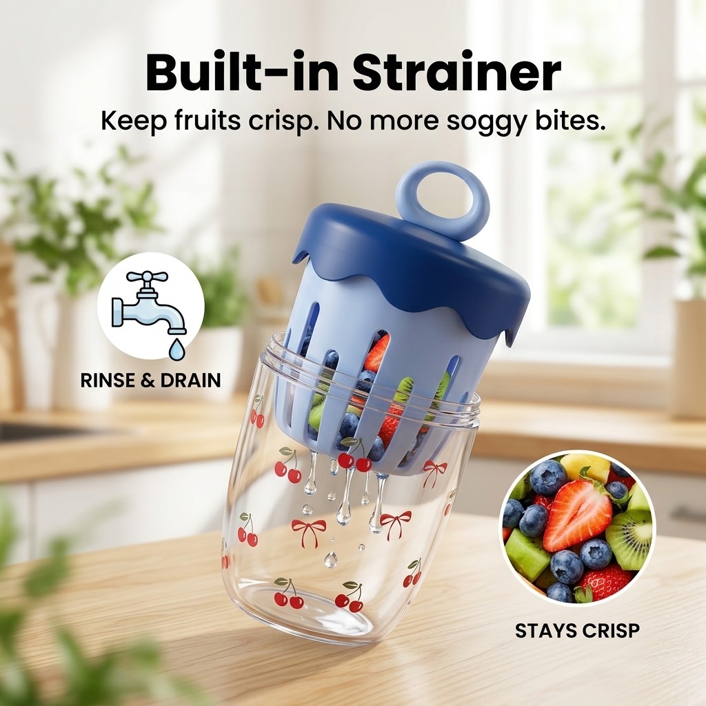 プラスチック製サラダカップ、水切り付きフルーツ容器、フォーク - Baby Food Yogurt のレビューと価格