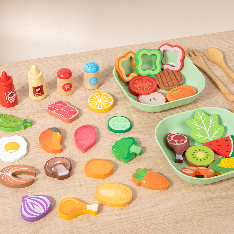 木製シミュレーションサラダごっこ遊びおもちゃセット シミュレ - Baby Food Under 1 Year のレビューと価格