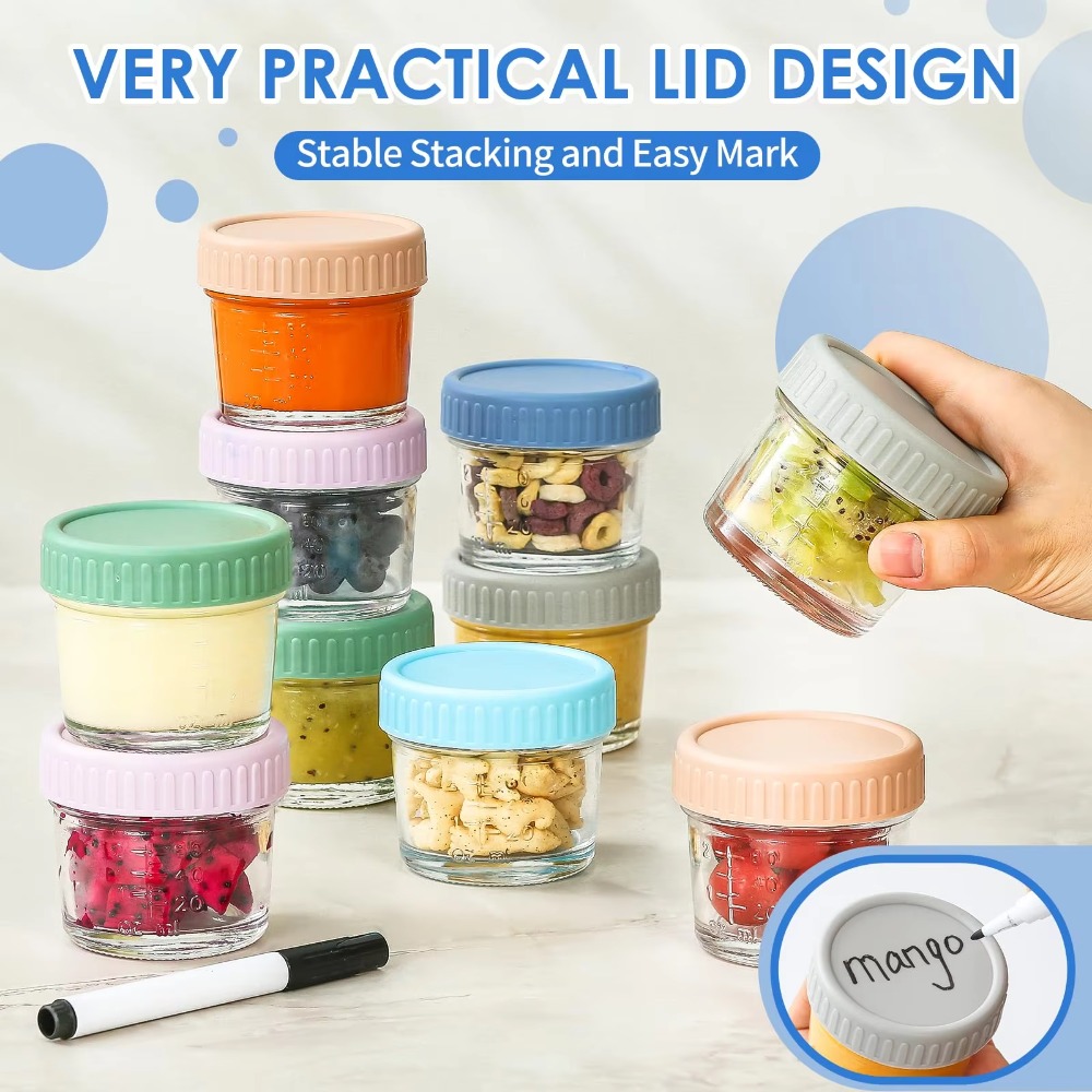 6個入りメイソンジャー ガラス製ベビーフードジャー 再利用可 - Baby Food Glass Jars のレビューと価格