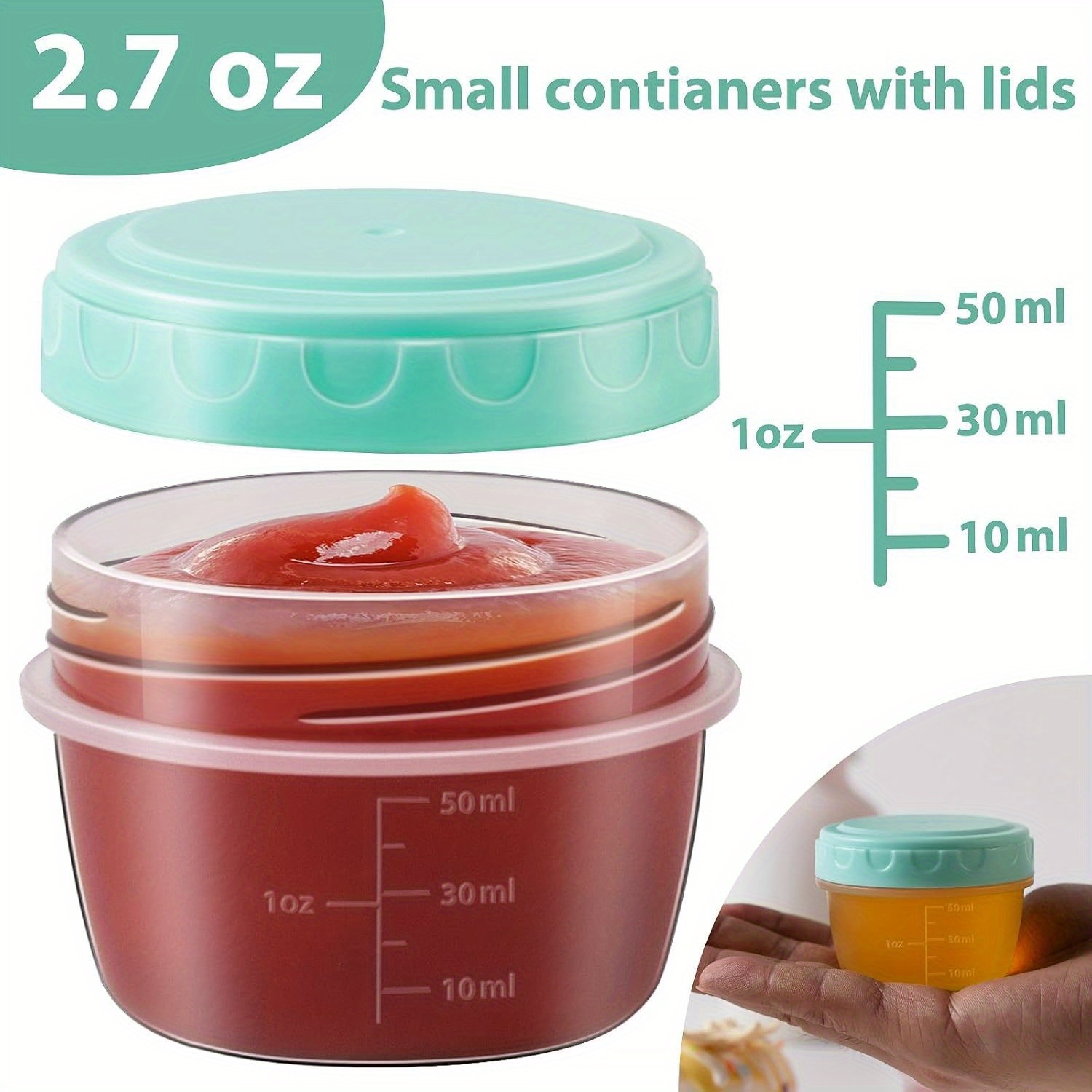 1-6パック 2.7オンス サラダドレッシング容器 蓋付き  - Baby Food Jars のレビューと価格