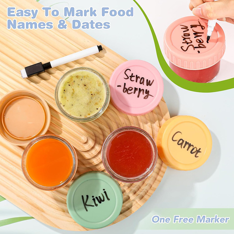 120ml 6個入り 食品グレードガラス製ベビーフードジャー - Baby Food Yogurt のレビューと価格