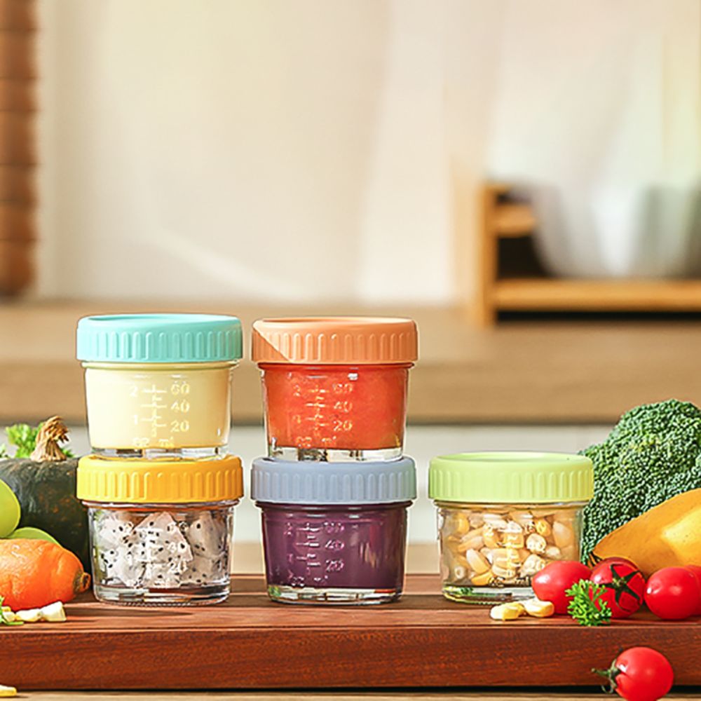 6個入りメイソンジャー ガラス製ベビーフードジャー 再利用可 - Baby Food Jars のレビューと価格
