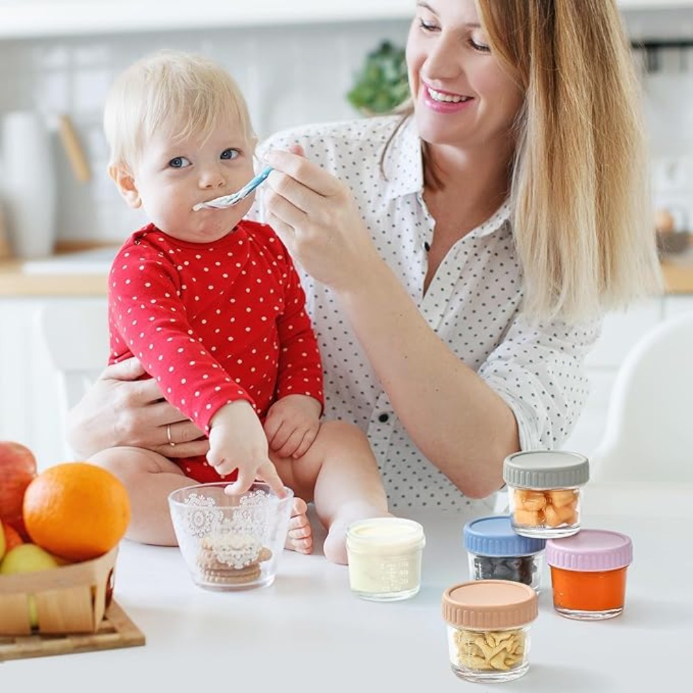 6個入りメイソンジャー ガラス製ベビーフードジャー 再利用可 - Baby Food Jars のレビューと価格