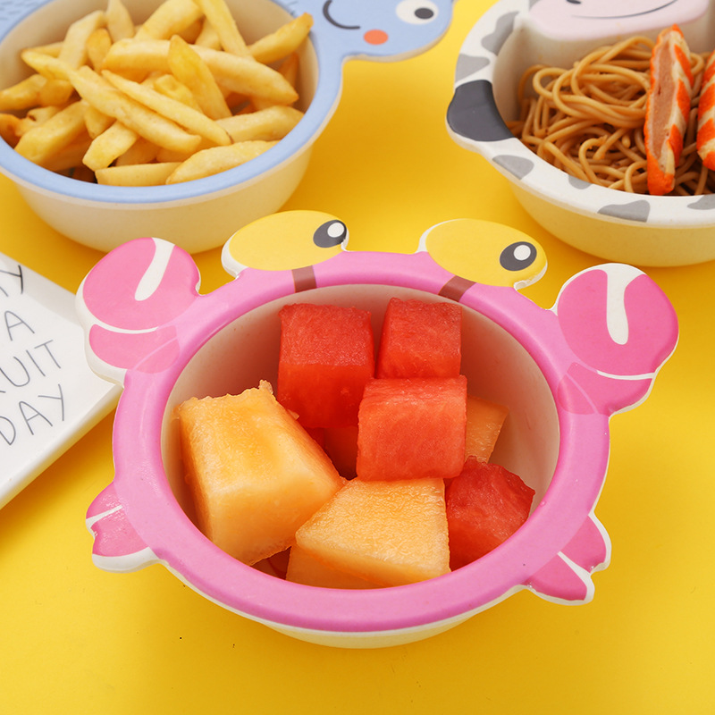 竹繊維の漫画の給餌ボウル,子供用食器,天然環境にやさしい食品 - Baby Food Healthy のレビューと価格