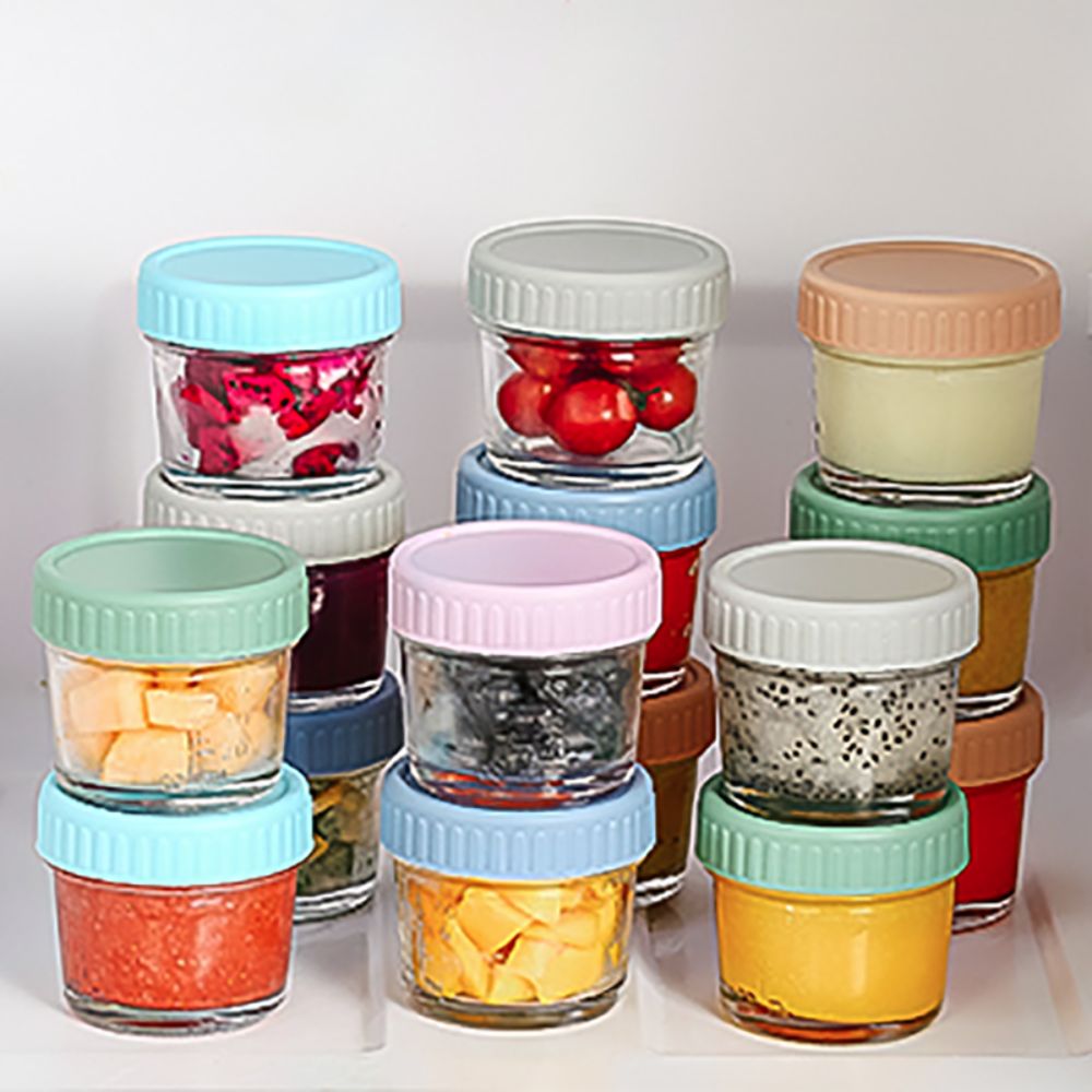 6個入りガラス製ベビーフードジャー 再利用可能 目盛り付き  - Baby Food Jars のレビューと価格