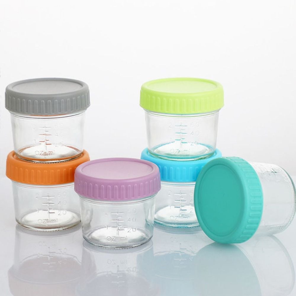 6個入りガラス製ベビーフードジャー 再利用可能 目盛り付き  - Baby Food Jars のレビューと価格