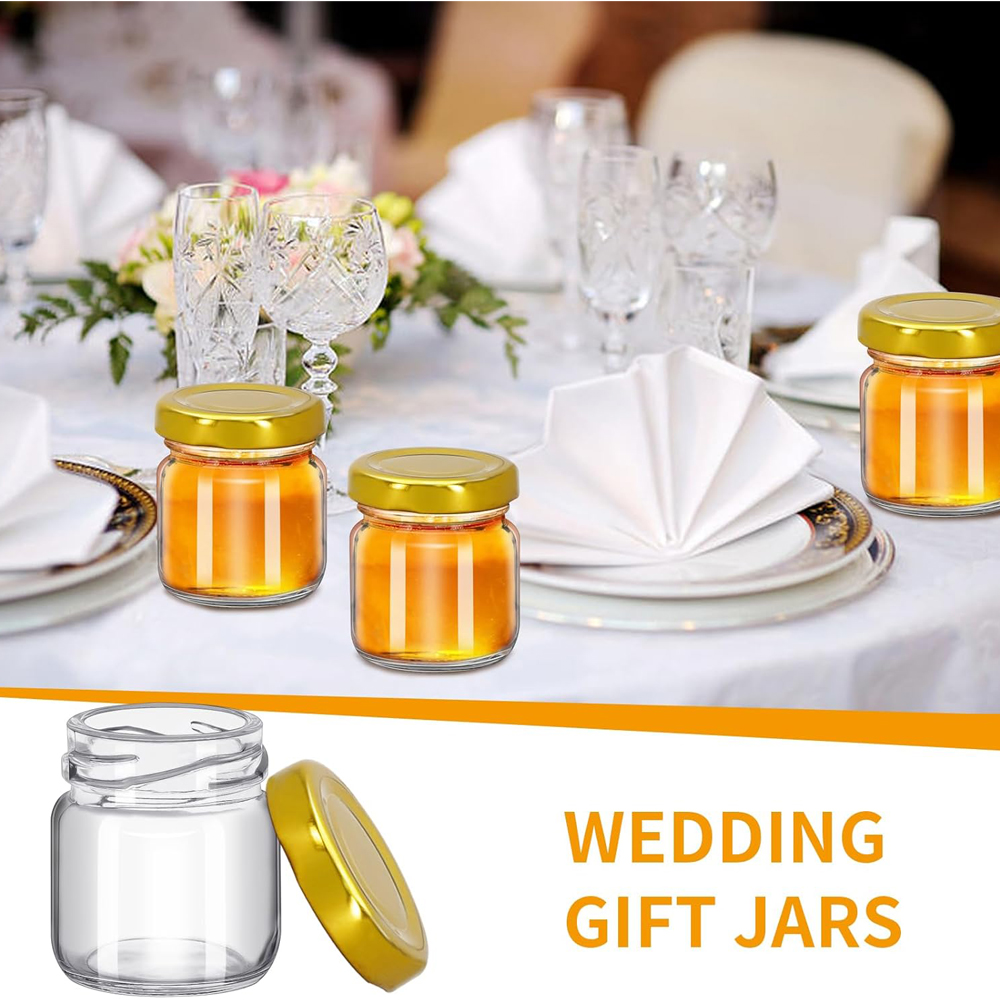1.5オンスの丸型ミニクリアハニーポット、結婚式の引き出物、 - Baby Food Glass Jars のレビューと価格