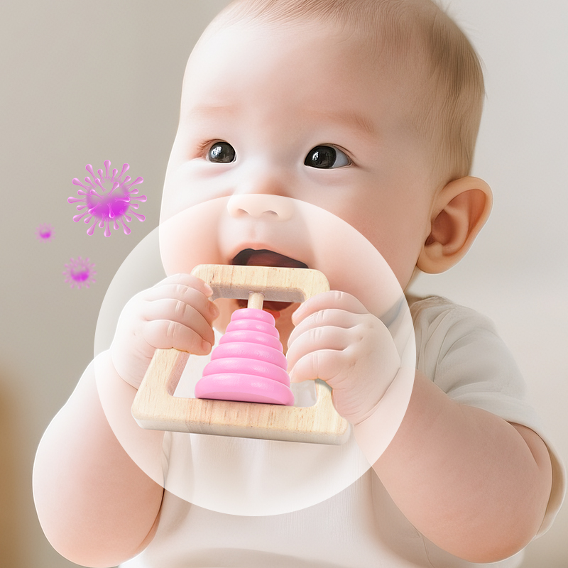 モンテッソーリ木のおもちゃカラフルなベビーガラガラセット安全 - Baby Food Under 1 Year のレビューと価格