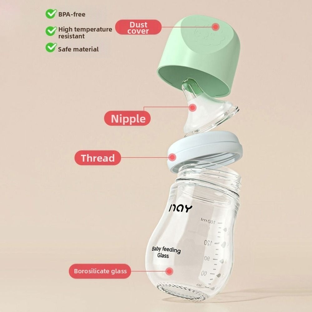 ガラス哺乳瓶抗鼓腸抗窒息新生児哺乳瓶 80/160 ミリリッ - Baby Food Jars のレビューと価格