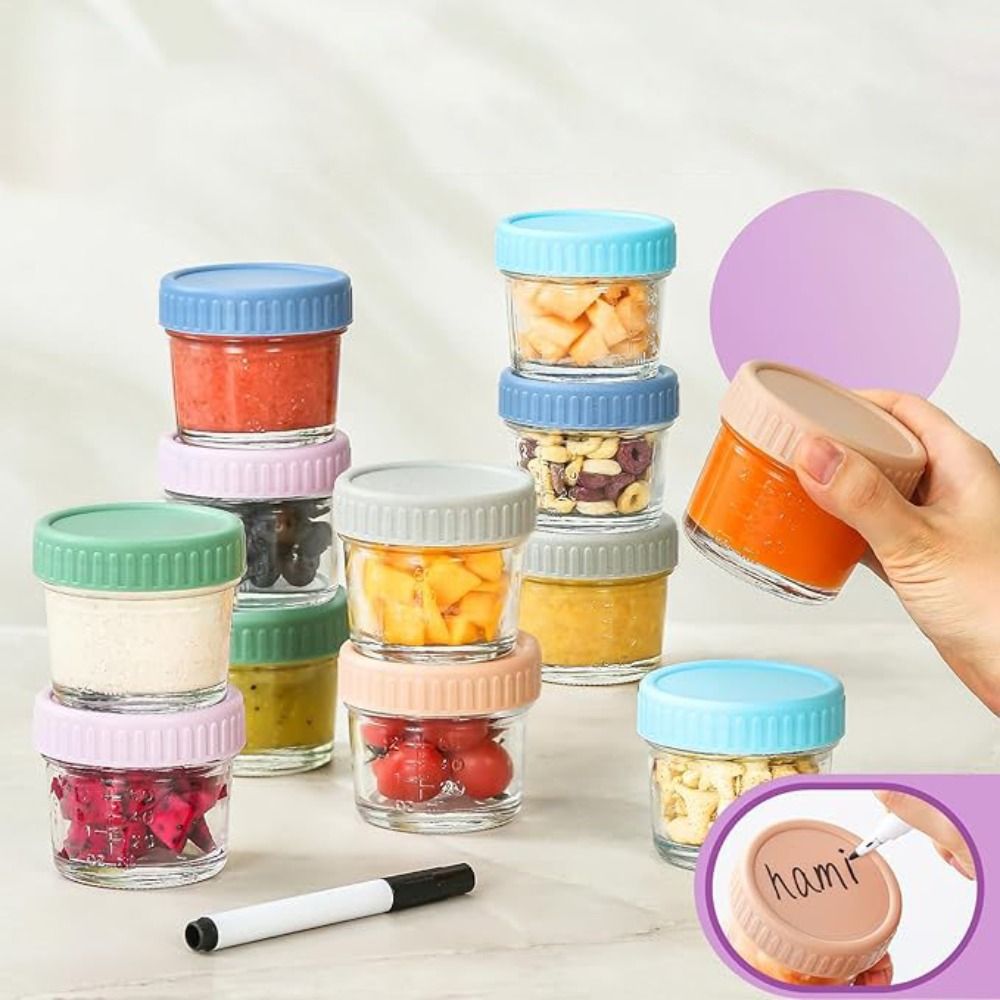 6個入りメイソンジャー ガラス製ベビーフードジャー 目盛り付 - Baby Food Jars のレビューと価格