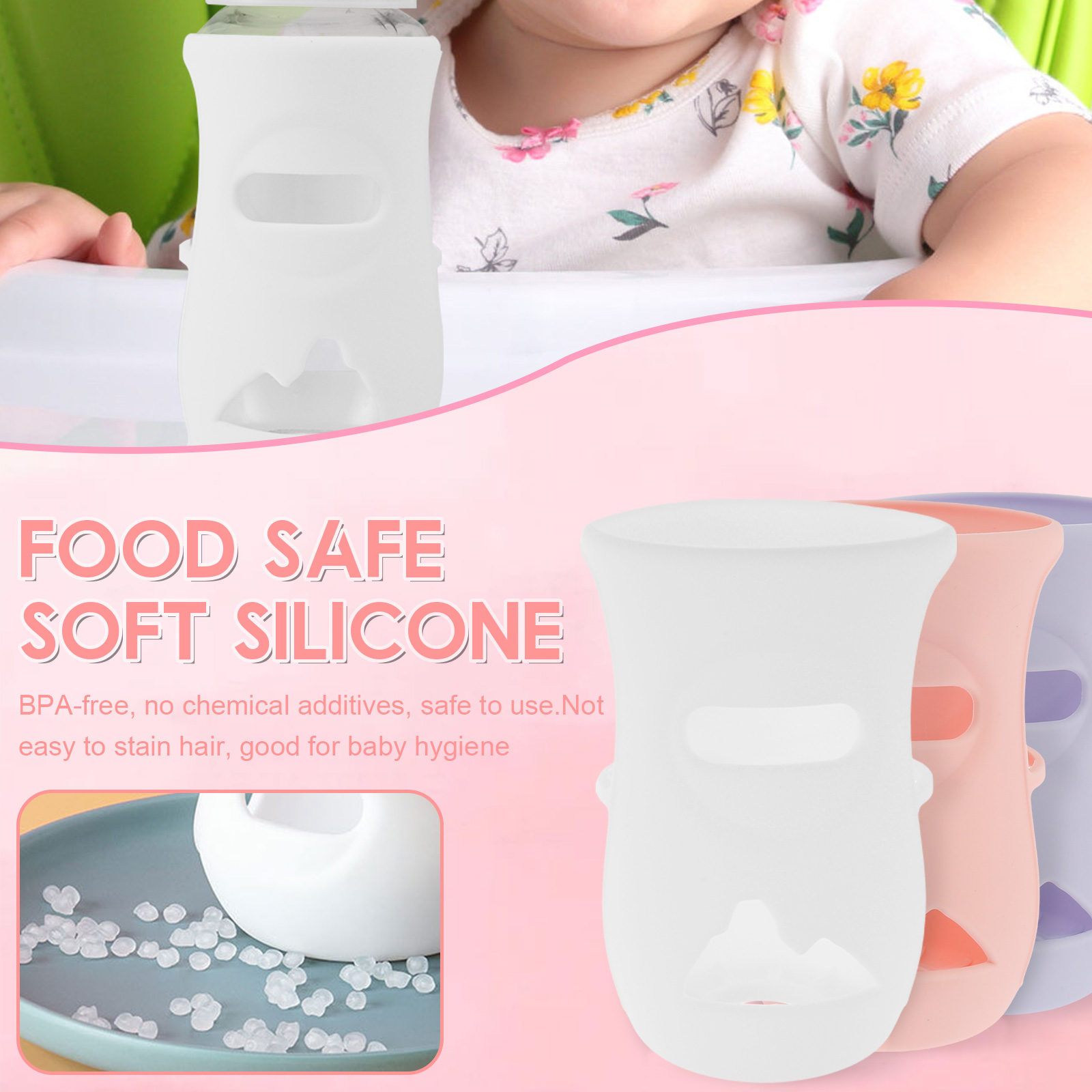 シリコンスリーブ シリコン哺乳瓶カバー 断熱ガラスボトル A - Baby Food Jars のレビューと価格