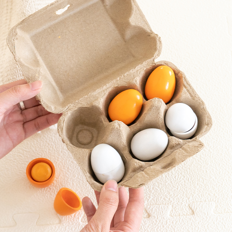 6 個の木製卵おもちゃ卵キッチンおもちゃ子供遊び食品調理キッ - Baby Food Under 1 Year のレビューと価格