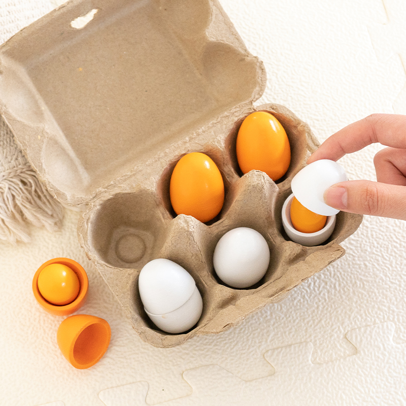 6 個の木製卵おもちゃ卵キッチンおもちゃ子供遊び食品調理キッ - Baby Food Under 1 Year のレビューと価格