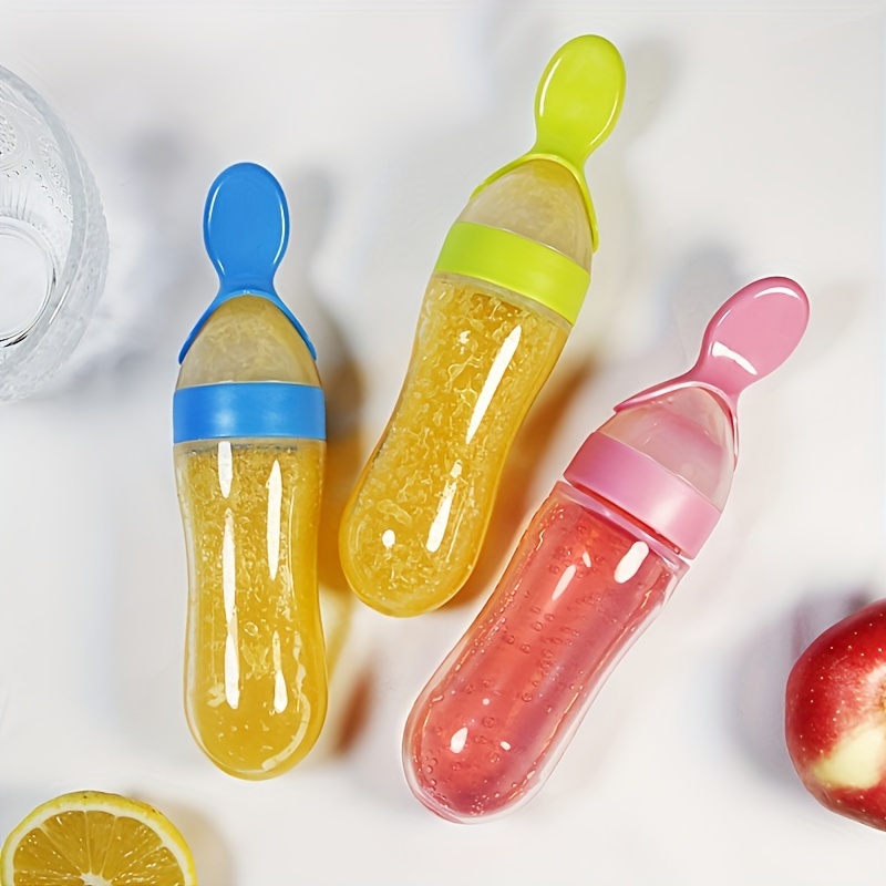 ベビー用シリコン製哺乳瓶、スプーン付き、3オンスの食品分配ス - Baby Food Utensil のレビューと価格