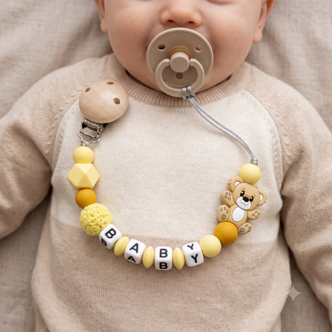 2026年カスタムネームおしゃぶりクリップ、名入れベアーシリ - Baby Food Name のレビューと価格