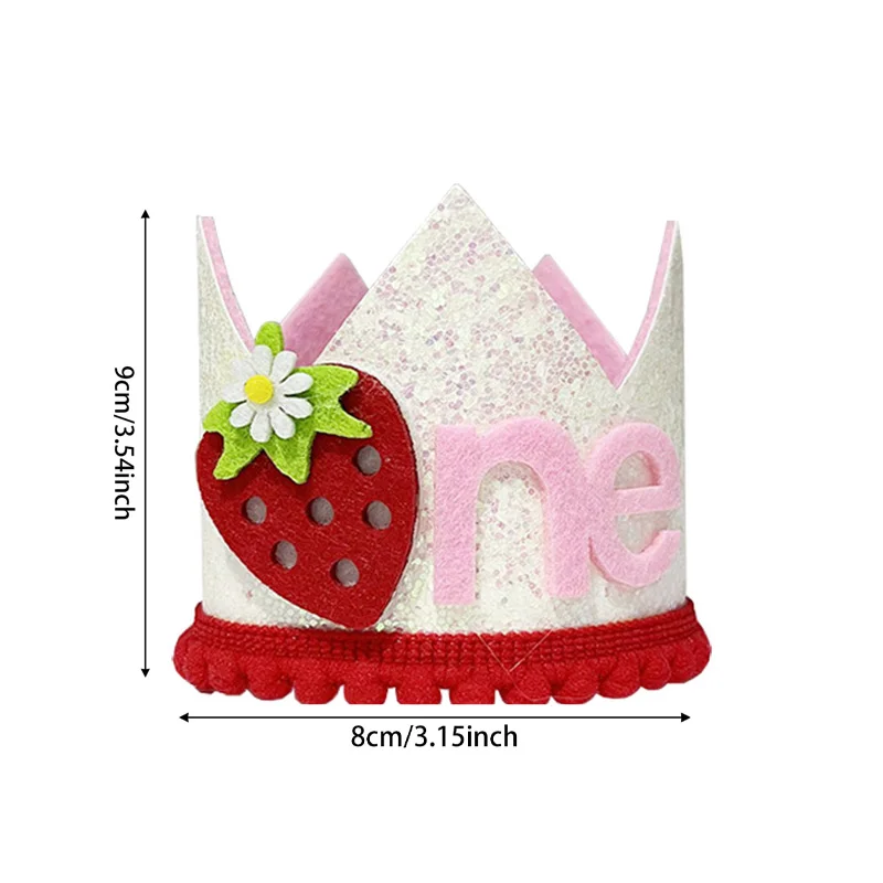 ピンクのイチゴの王冠の誕生日帽子 1 歳の赤ちゃんの誕生日パ - Baby Food Year Old のレビューと価格