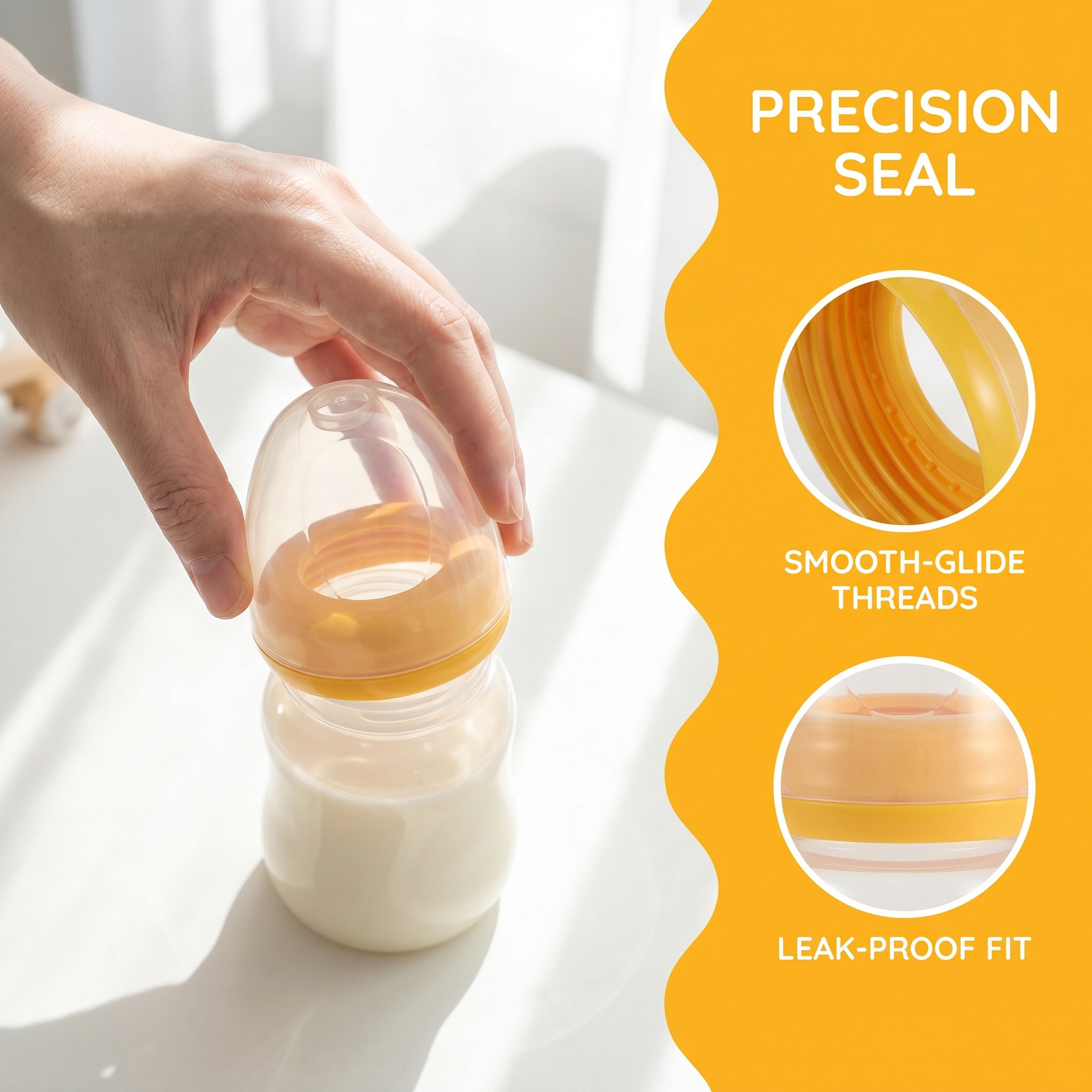 哺乳瓶キャップワイドネックオレンジ食品グレードプラスチック漏 - Feeding Baby Food のレビューと価格