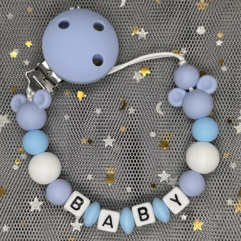 ベビーおしゃぶりクリップパーソナライズされた名前ダミー乳首ホ - Baby Food Name のレビューと価格