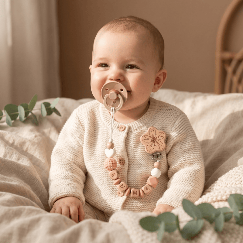 2026年版　名入れベビーおしゃぶりクリップ　木製おしゃぶり - Baby Food Name のレビューと価格