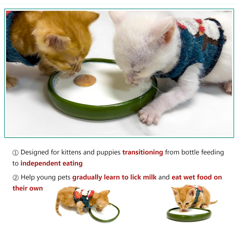 猫用ボウル 子猫用 フードと水入れ用食器 ひげに優しい猫用セ - Baby Food Kitten のレビューと価格