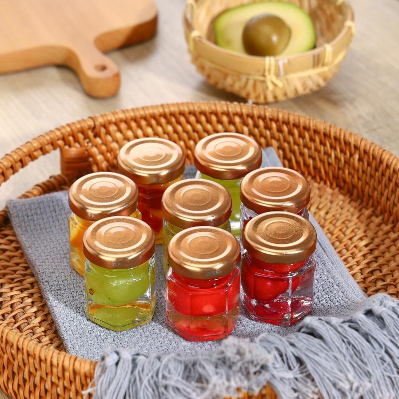 ミニ六角形ジャー 蓋付き スパイス、蜂蜜、ジャム、結婚式の記 - Baby Food Glass Jars のレビューと価格