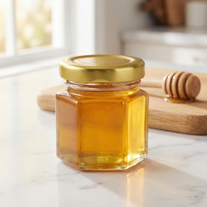 ミニ六角形ジャー 蓋付き スパイス、蜂蜜、ジャム、結婚式の記 - Baby Food Glass Jars のレビューと価格