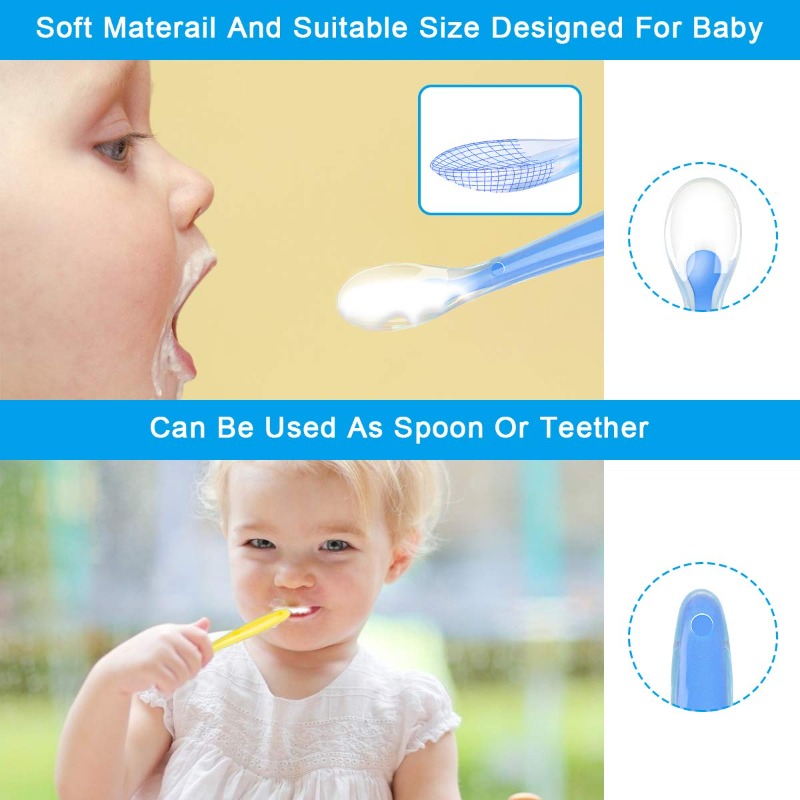 BPA フリーベビーシリコーンスプーン第一段階幼児ソフトスプ - Baby Food Diet のレビューと価格